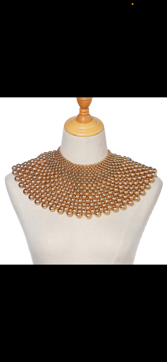 Gold Pearl Cape Necklace