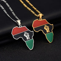 Black Power Necklace - Silver Only